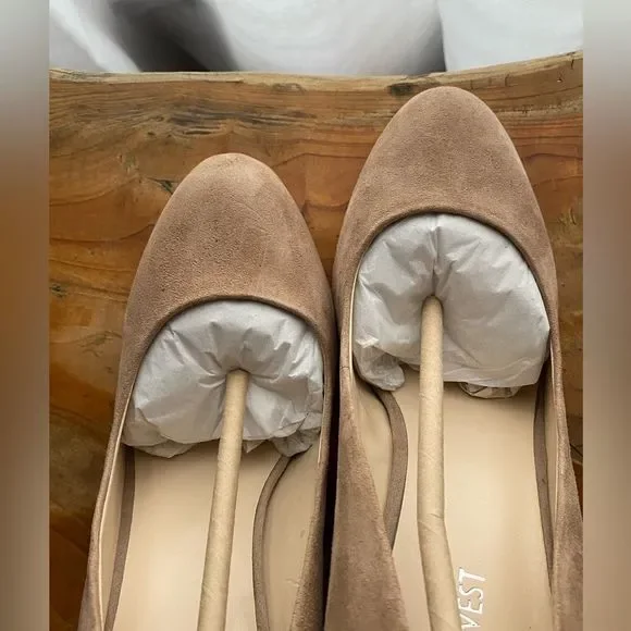 Nine West Natural Suede Heels NEW with box - Picture 5 of 9